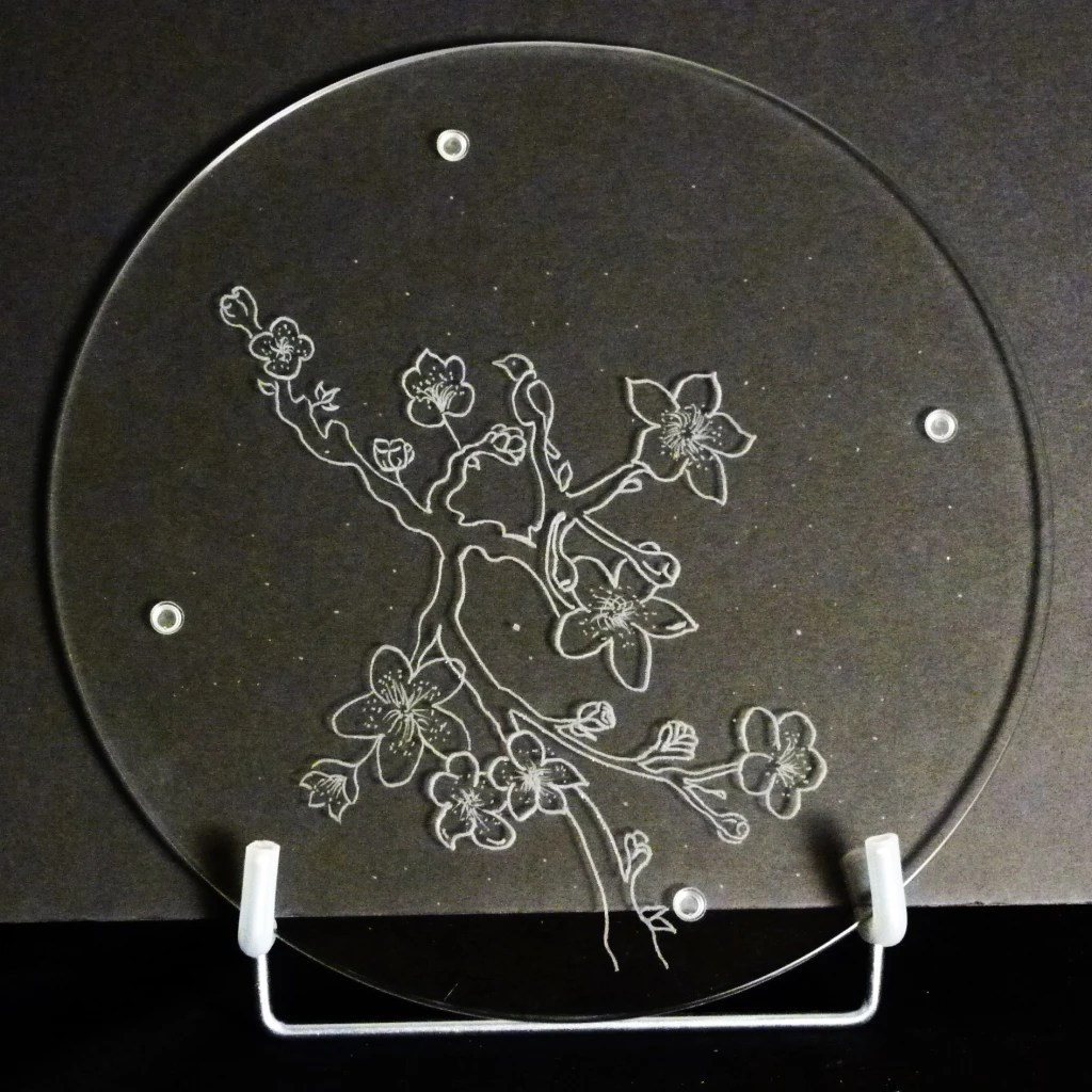 branche de cerisier graveur sur verre toulouse