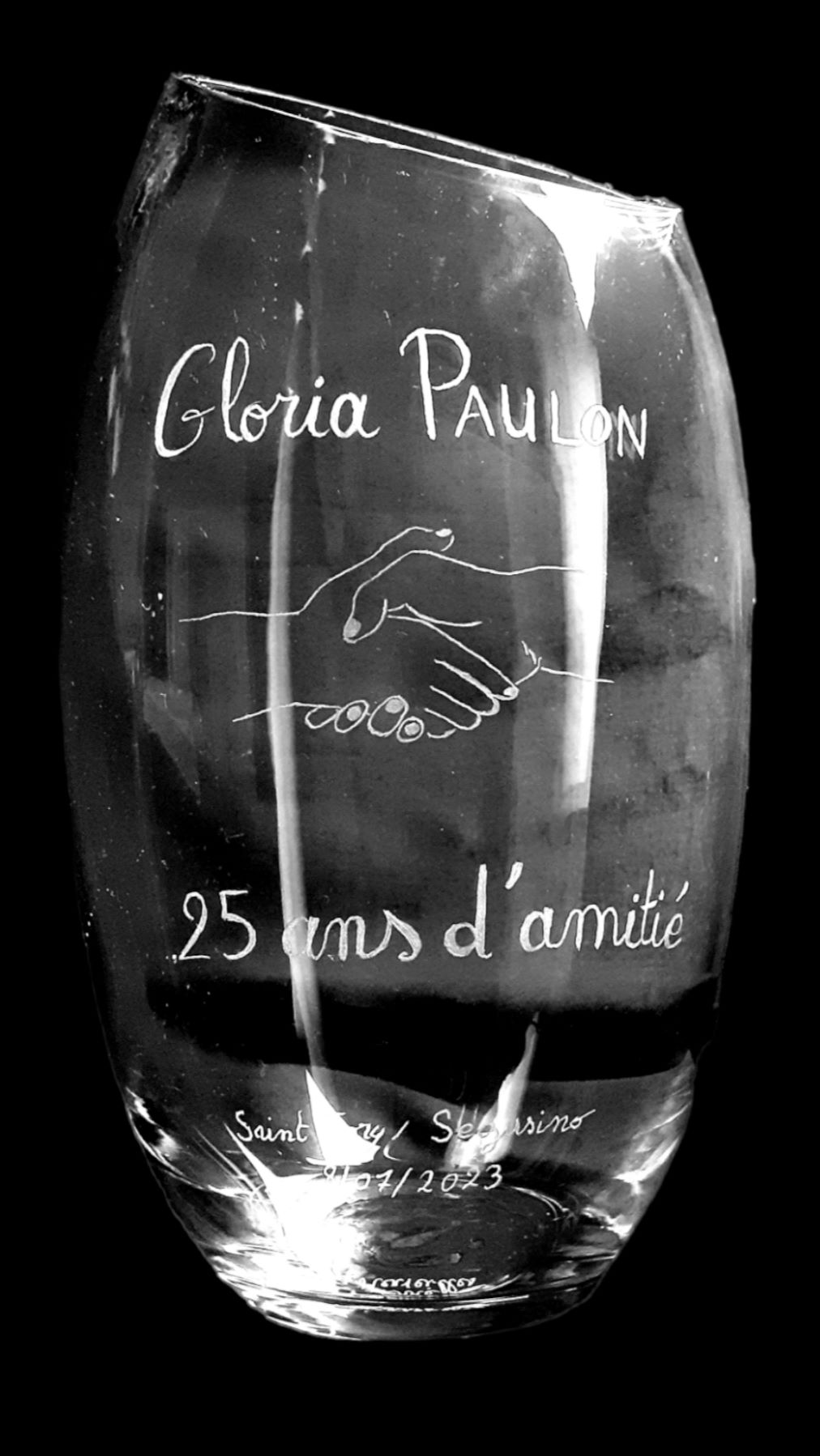 gravure amitié poignée de mains toulouse plaisance du touch