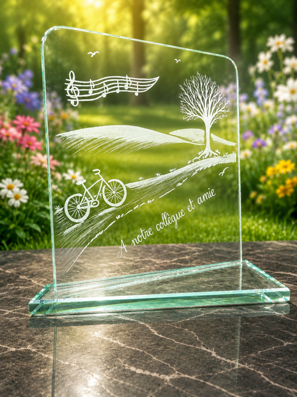 plaque tombale en verre